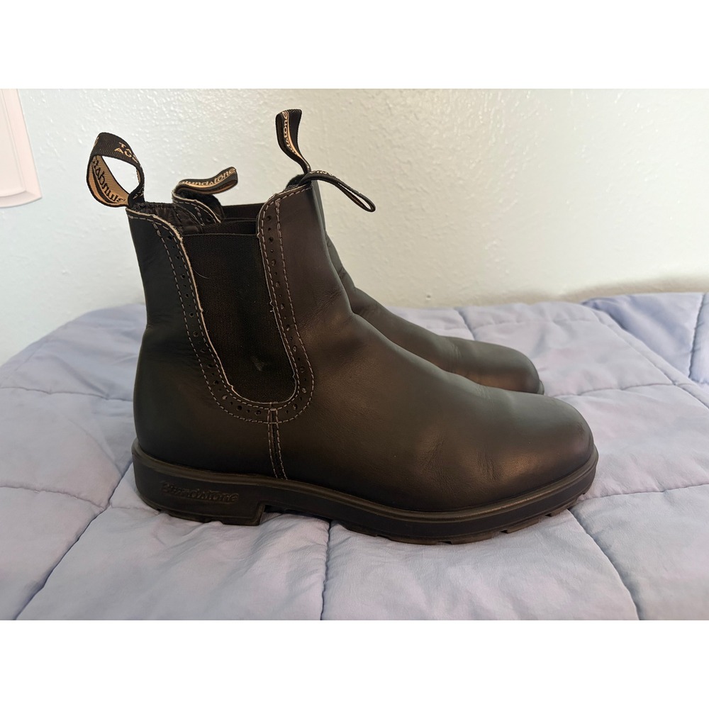 Blundstone 1351 Womens High Top Chelsea Boots Black Leather Brogue AU 8 Gorpcore - Picture 3 of 6